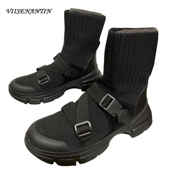boots winter sports leisure socks elastic round toe women thick-sole knitted wool short handsome mid-tube belt buckle, Black
boots winter sports leisure socks elastic round toe women thick-sole knitted wool short handsome mid-tube belt buckle, Black