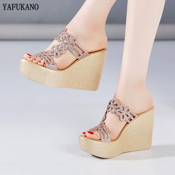 slippers summer wedge women rhinestone genuine leather platform high heels wedding party outside peep toe slides plus size 33 41, Black
slippers summer wedge women rhinestone genuine leather platform high heels wedding party outside peep toe slides plus size 33 41, Black
