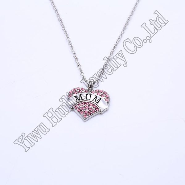 mother's day gift mum elegant letter with heart crystal pendant necklace jewelry necklaces, Silver
mother's day gift mum elegant letter with heart crystal pendant necklace jewelry necklaces, Silver