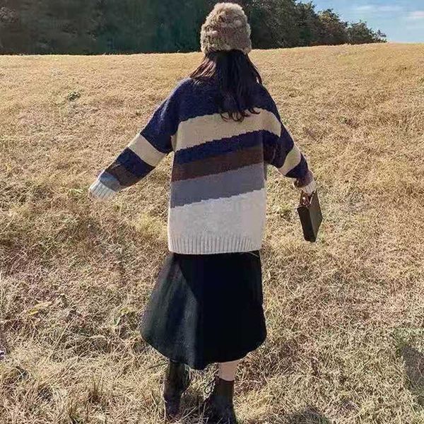women's sweaters autumn winter thick turtleneck sweater women korean fashion casual contrast color striped knitted pullover jumper, White;black
women's sweaters autumn winter thick turtleneck sweater women korean fashion casual contrast color striped knitted pullover jumper, White;black