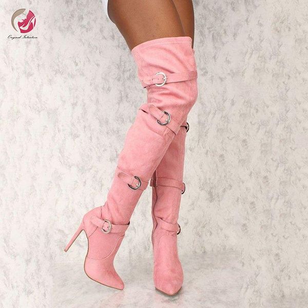 boots original intention fashion over the knee high woman wine red pink pointed toe stiletto heel buckles party dress, Black
boots original intention fashion over the knee high woman wine red pink pointed toe stiletto heel buckles party dress, Black