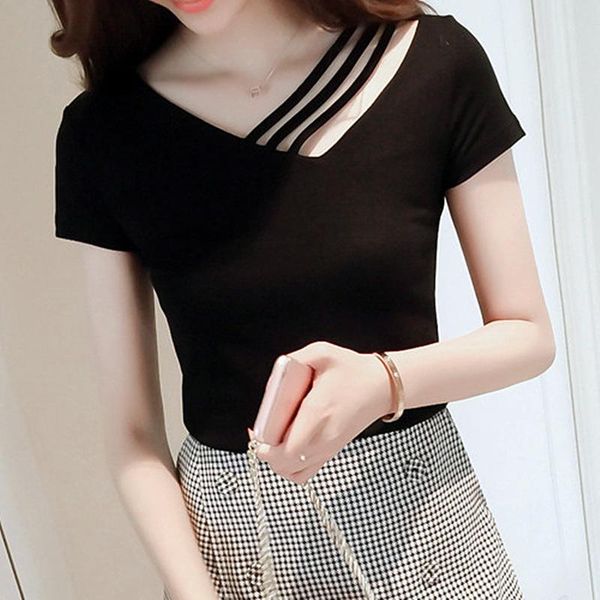 pure color v-neck t-shirt women slim short-sleeve gothic cross criss v neck tshirt pulovers femme t-shirts streetwear women's, White
pure color v-neck t-shirt women slim short-sleeve gothic cross criss v neck tshirt pulovers femme t-shirts streetwear women's, White