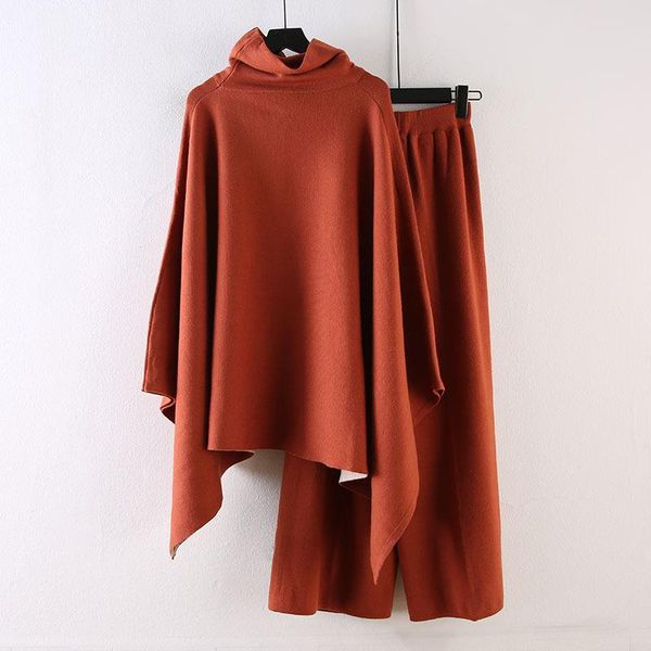 women's two piece pants superaen autumn winter fashion two-piece cape coat solid loose knit wide leg suit, White
women's two piece pants superaen autumn winter fashion two-piece cape coat solid loose knit wide leg suit, White