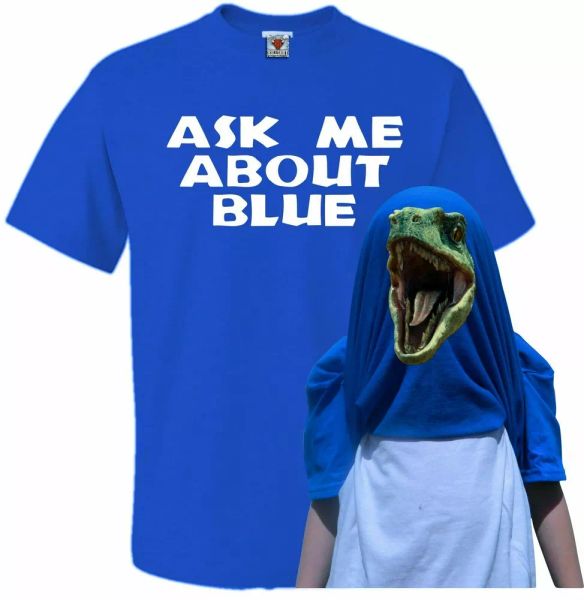 ask me about blue flip t-shirt - funny t shirt raptor dinosaur joke jurassic, White;black
ask me about blue flip t-shirt - funny t shirt raptor dinosaur joke jurassic, White;black