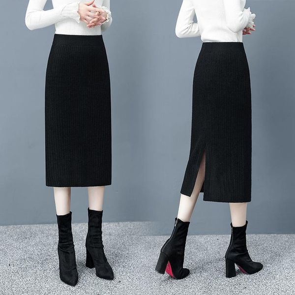 elegant 60 80cm women skirts elastic waist autumn winter warm rib knitted straight midi black thick split
elegant 60 80cm women skirts elastic waist autumn winter warm rib knitted straight midi black thick split