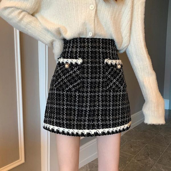 skirts women high waist tweed plaid mini skirt with tassel wool faldas saias england style, Black
skirts women high waist tweed plaid mini skirt with tassel wool faldas saias england style, Black