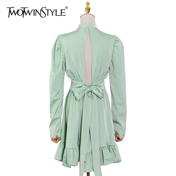 green lace up bowknot casual dress for women stand collar long sleeve high waist hollow out mini dresses female 210520, Black;gray
green lace up bowknot casual dress for women stand collar long sleeve high waist hollow out mini dresses female 210520, Black;gray