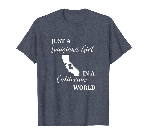 just a louisiana girl, living in a california world shirt, White;black 
just a louisiana girl, living in a california world shirt, White;black