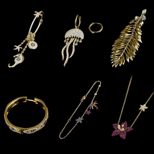 s925 pure silver circle hoop asymmetric jellyfish single palm leaf earring coconut earclip bracelet flower necklace personality luxury jewel, Golden;silver
s925 pure silver circle hoop asymmetric jellyfish single palm leaf earring coconut earclip bracelet flower necklace personality luxury jewel, Golden;silver