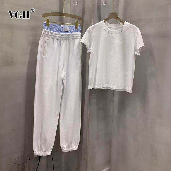 vgh minimalist print letter two piece set for women o neck short sleeve t shirt high waist sporty pants female casual sets 210421, White
vgh minimalist print letter two piece set for women o neck short sleeve t shirt high waist sporty pants female casual sets 210421, White