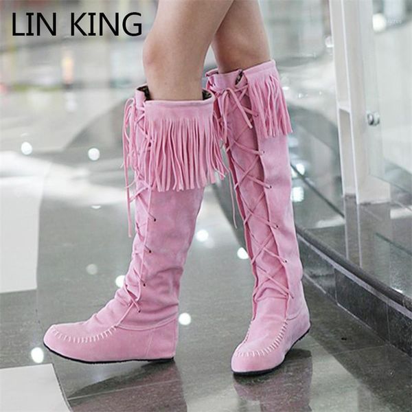 boots lin king vintage tassel women long round toe flats motorcycle shoes fashion woman lace up knee high plus size 34-431, Black
boots lin king vintage tassel women long round toe flats motorcycle shoes fashion woman lace up knee high plus size 34-431, Black