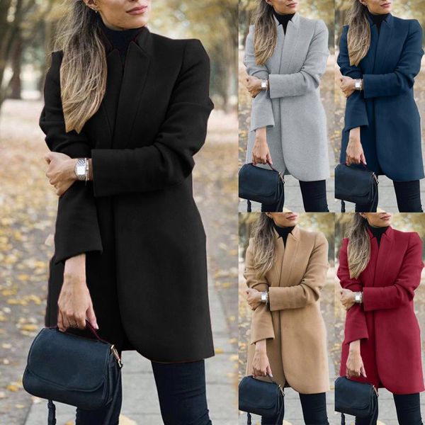 women's wool & blends jackets for women blend warm long coat autumn winter plus size female slim fit lapel woolen overcoat cashmere out, Black
women's wool & blends jackets for women blend warm long coat autumn winter plus size female slim fit lapel woolen overcoat cashmere out, Black