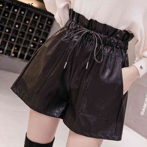 plus size 3xl fashion pu leather shorts womens autumn elastic high waist loose wide leg casual ladies all-match streetwear, White;black
plus size 3xl fashion pu leather shorts womens autumn elastic high waist loose wide leg casual ladies all-match streetwear, White;black