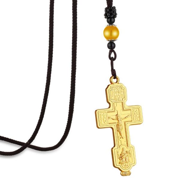 pendant necklaces large russian orthodox cross crucifix pieta necklace mens braided rope chain virgin mary jesus christ christian jewelry, Silver
pendant necklaces large russian orthodox cross crucifix pieta necklace mens braided rope chain virgin mary jesus christ christian jewelry, Silver