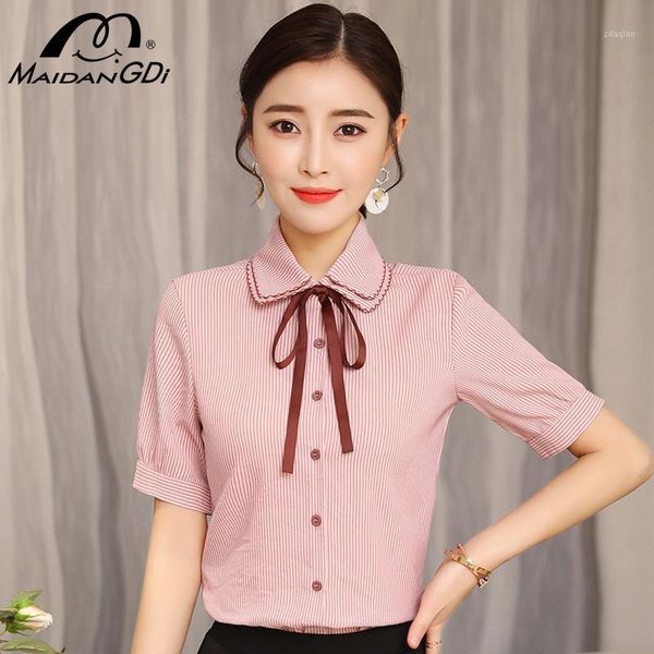 woman blouse stripe ribbon shirt women's layered collar special embroidery short-sleeved clothes plus size blouses & shirts, White
woman blouse stripe ribbon shirt women's layered collar special embroidery short-sleeved clothes plus size blouses & shirts, White