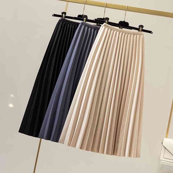 skirts autumn korean style elegant pleated a-line midi 9no7, Black 
skirts autumn korean style elegant pleated a-line midi 9no7, Black