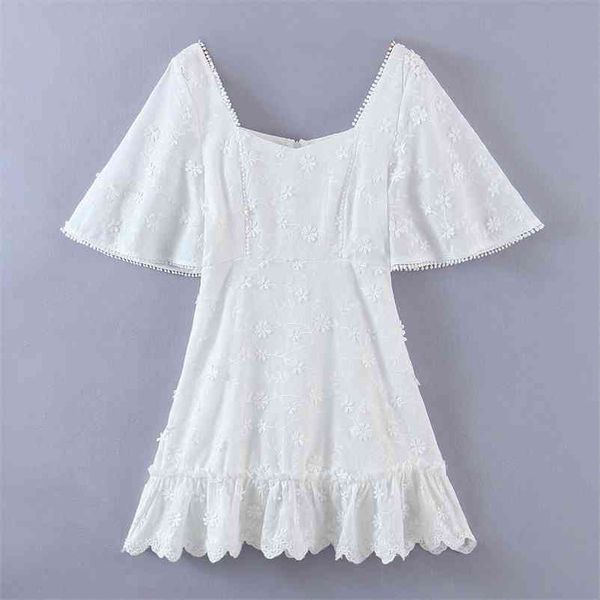 women summer dress three-dimensional flashy flared sleeves square neck lace a-line pleated white color 210524, Black;gray
women summer dress three-dimensional flashy flared sleeves square neck lace a-line pleated white color 210524, Black;gray