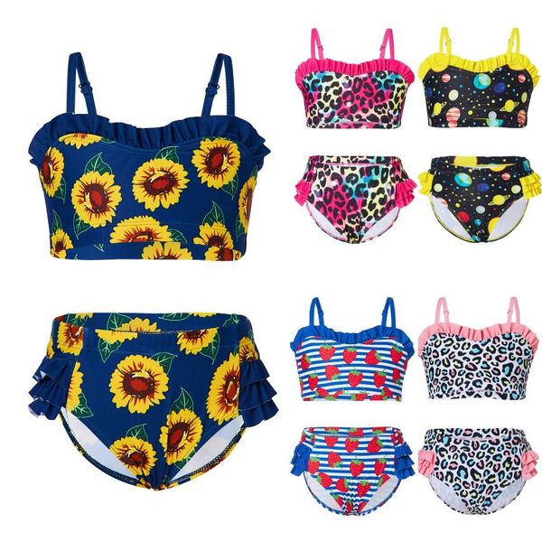 girls' summer cute crisscross back swimming suit multi-color leopard floral print two-piece swimsuit costume clothing 1y-8y set one-pie, Black
girls' summer cute crisscross back swimming suit multi-color leopard floral print two-piece swimsuit costume clothing 1y-8y set one-pie, Black