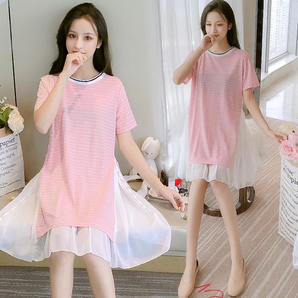 maternity dresses 895# dress summer short sleeves korean style stripe loose a line pregnant women plus size mom, White
maternity dresses 895# dress summer short sleeves korean style stripe loose a line pregnant women plus size mom, White