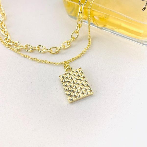 chains gsold geometric metal square pendant necklace simple double-layer clavicle chain women fashion trends alloy jewelry 2021, Silver
chains gsold geometric metal square pendant necklace simple double-layer clavicle chain women fashion trends alloy jewelry 2021, Silver