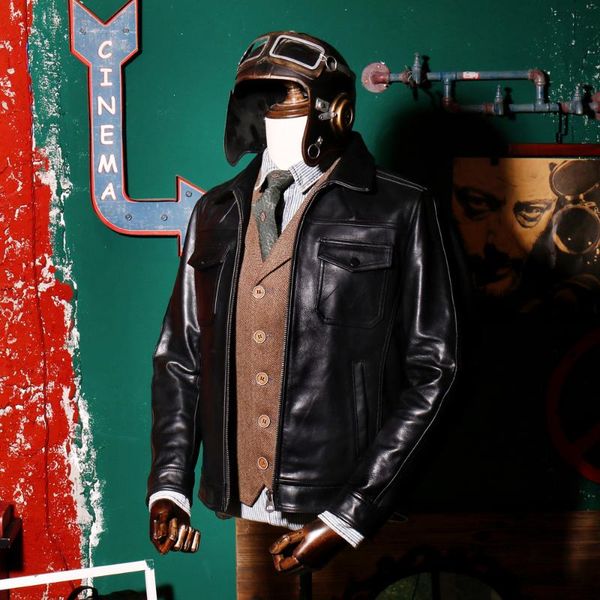 men's leather & faux cdj-80 asian size super heavy genuine italian cow slim classic cowhide stylish switchyard jacket, Black
men's leather & faux cdj-80 asian size super heavy genuine italian cow slim classic cowhide stylish switchyard jacket, Black