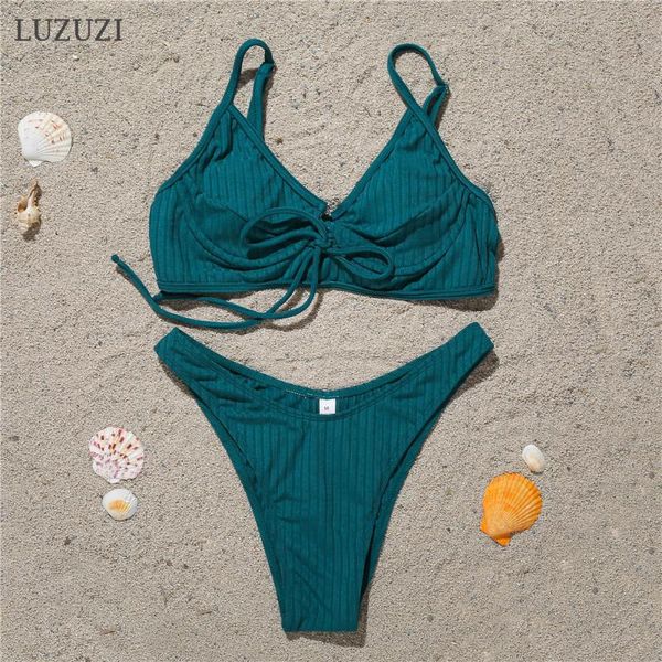 women's swimwear luzuzi swimming suit high cut women 2021 bikini solid push up swimsuit female string knot bathing, White;black
women's swimwear luzuzi swimming suit high cut women 2021 bikini solid push up swimsuit female string knot bathing, White;black