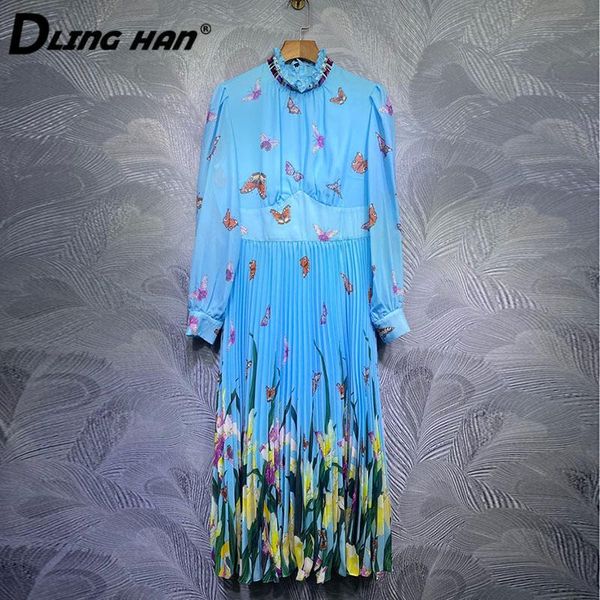 fashion butterfly print dress women's crystal stand collar long sleeve vacation pleated dresses designer spring casual, Black;gray
fashion butterfly print dress women's crystal stand collar long sleeve vacation pleated dresses designer spring casual, Black;gray