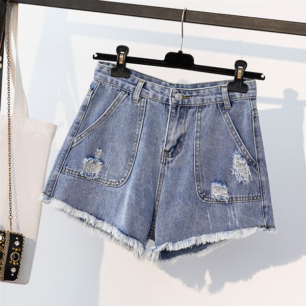 women's shorts 2020 summer new denim high waist korean version with holes and rough edges loose wide leg versatile pants, White;black
women's shorts 2020 summer new denim high waist korean version with holes and rough edges loose wide leg versatile pants, White;black