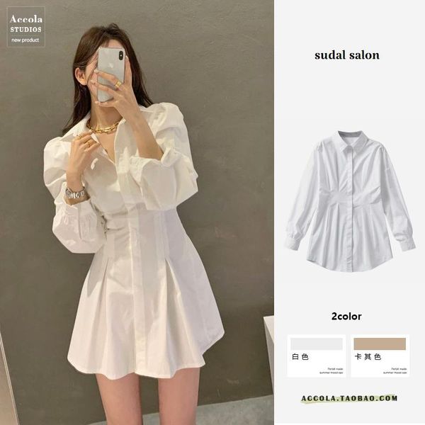 casual dresses 2021 spring and autumn style retro french high grade sense single-breasted shirt waist hugging dress dignified of, Black;gray
casual dresses 2021 spring and autumn style retro french high grade sense single-breasted shirt waist hugging dress dignified of, Black;gray