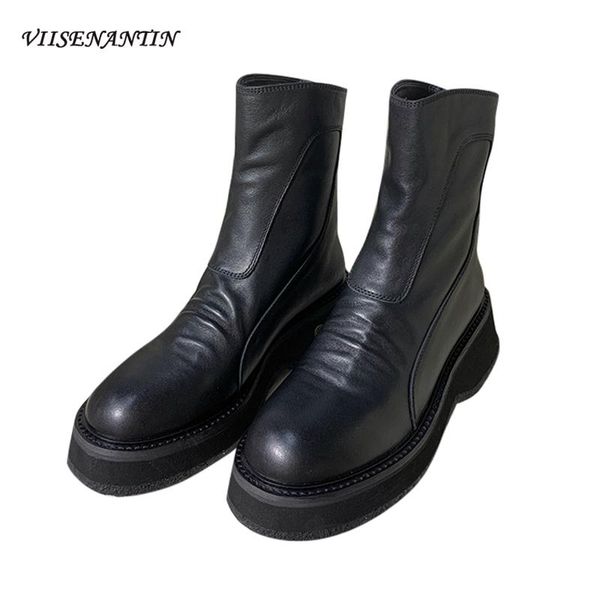 boots style fashion mid-tube sponge cake back zipper short women spring autumn thick-soled thin platform ankle, Black
boots style fashion mid-tube sponge cake back zipper short women spring autumn thick-soled thin platform ankle, Black