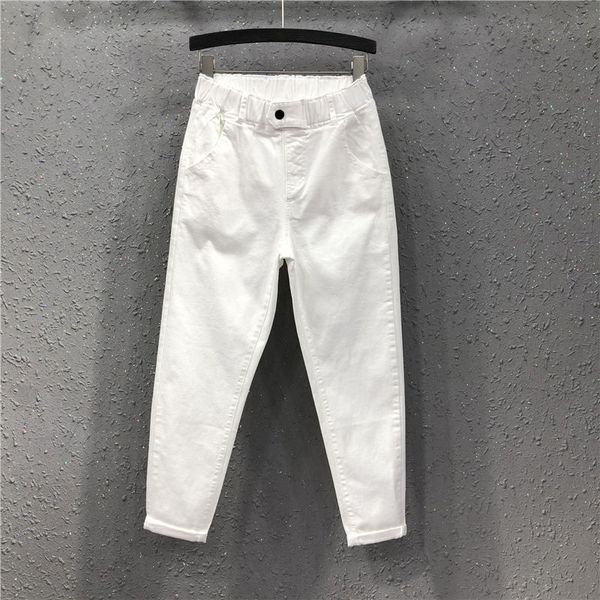 spring summer women ankle-length pants plus size solid cotton denim loose harem pants white black elastic waist jeans -3xl d68, Blue
spring summer women ankle-length pants plus size solid cotton denim loose harem pants white black elastic waist jeans -3xl d68, Blue