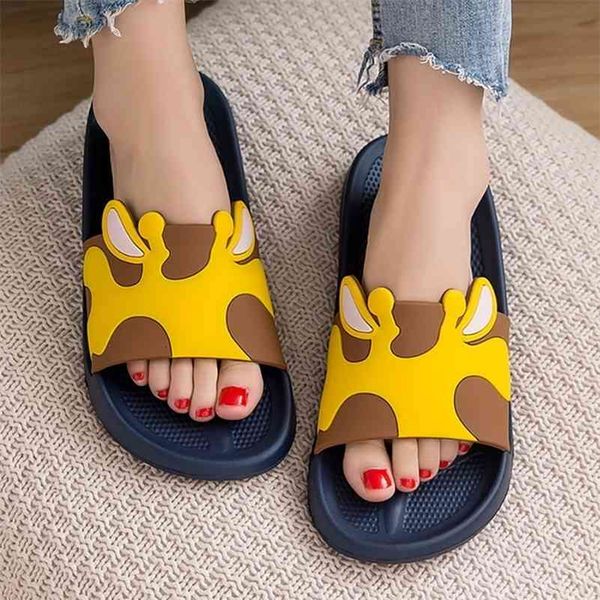 women cartoon non-slip bathroom open toe house slippers thick sole slide sandals men couple children shoes 210310, Black
women cartoon non-slip bathroom open toe house slippers thick sole slide sandals men couple children shoes 210310, Black