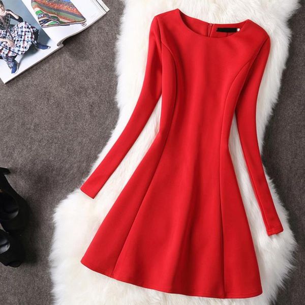 casual dresses plus size 4xl autumn winter women party dress red long-sleeved thickening slim bottoming a-line, Black;gray
casual dresses plus size 4xl autumn winter women party dress red long-sleeved thickening slim bottoming a-line, Black;gray