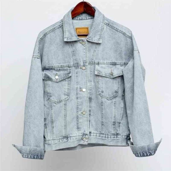 vintage women jacket autumn winter oversize denim s washed blue jeans coat turn-down collar outwear bomber 210922, Black;brown
vintage women jacket autumn winter oversize denim s washed blue jeans coat turn-down collar outwear bomber 210922, Black;brown