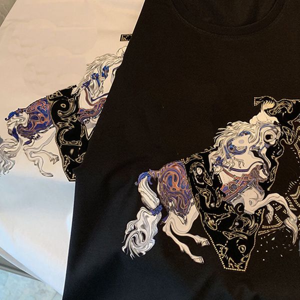 designer pure cotton short-sleeved t shirt men's fashion brand loose diamond letter light luxury clothes trend, White
designer pure cotton short-sleeved t shirt men's fashion brand loose diamond letter light luxury clothes trend, White