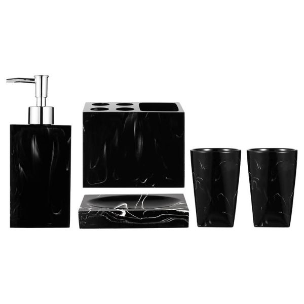 bath accessory set 1 5pcs bathroom supplies soap holder mouthwash cups travel bottle (black)
bath accessory set 1 5pcs bathroom supplies soap holder mouthwash cups travel bottle (black)
