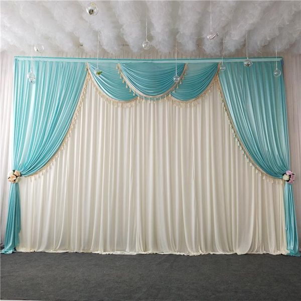 party decoration 3x3m tiffany blue and white wedding backdrop curtain event ice silk material banquet stage swag panels
party decoration 3x3m tiffany blue and white wedding backdrop curtain event ice silk material banquet stage swag panels