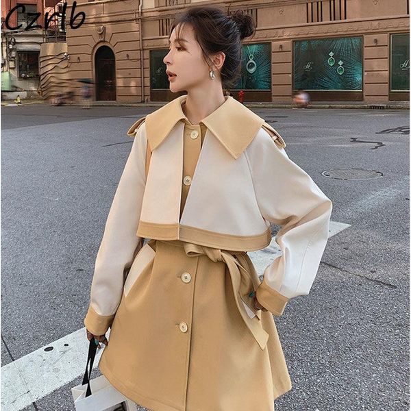 women's trench coats women basic patchwork a-line female fashion streetwear chic single breasted casual all-match mature ladies high qu, Tan;black
women's trench coats women basic patchwork a-line female fashion streetwear chic single breasted casual all-match mature ladies high qu, Tan;black