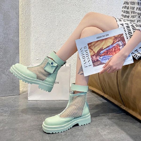 boots thick-soled mesh breathable comfortable solid color ladies net summer short tube zipper single boots., Black
boots thick-soled mesh breathable comfortable solid color ladies net summer short tube zipper single boots., Black