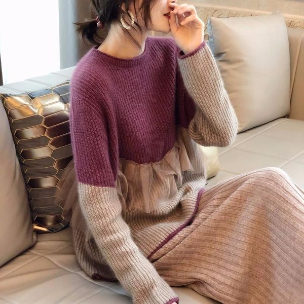 women's sweaters european station winter 2021 goods clothing net yarn stitching red sweater women retro, White;black
women's sweaters european station winter 2021 goods clothing net yarn stitching red sweater women retro, White;black