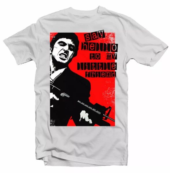 scarface tony montana say hello to my friend al pacino white t-shirt 9342, White;black
scarface tony montana say hello to my friend al pacino white t-shirt 9342, White;black