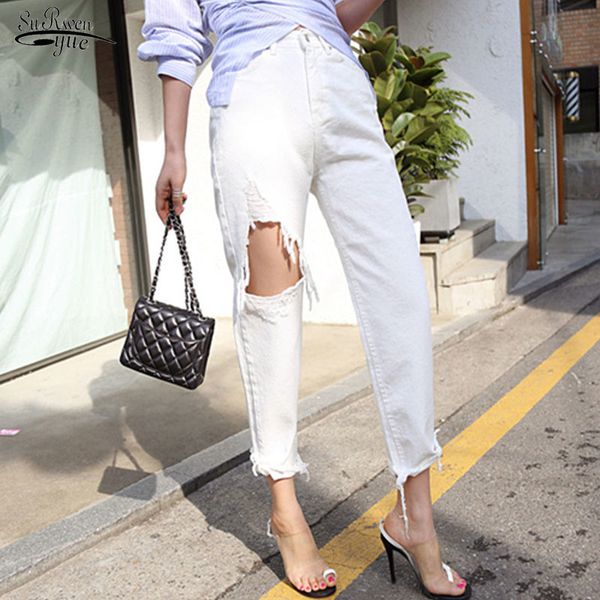 white jeans for women high waist ripped hole fringe hem female harem denim fall streetwear trousers 10636 210521, Blue
white jeans for women high waist ripped hole fringe hem female harem denim fall streetwear trousers 10636 210521, Blue
