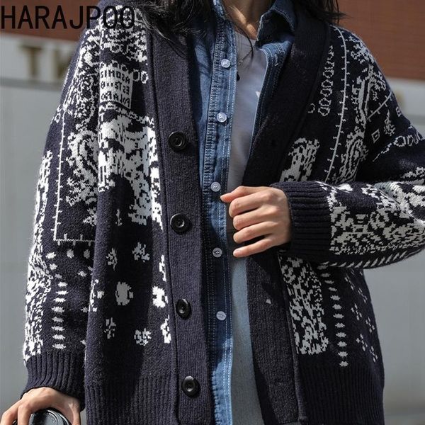 women's knits & tees harajpoo female sweaters vintage lazy style 2021 fall loose jacquard printing outer wear knitted black casual v ne, White
women's knits & tees harajpoo female sweaters vintage lazy style 2021 fall loose jacquard printing outer wear knitted black casual v ne, White