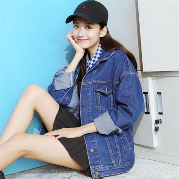 women's jackets 2021 spring and autumn japan south korea fashion loose long sleeve denim jacket women plus size top, Black;brown
women's jackets 2021 spring and autumn japan south korea fashion loose long sleeve denim jacket women plus size top, Black;brown