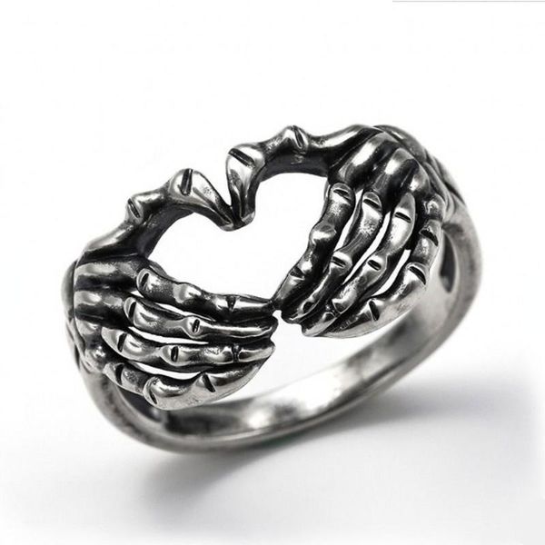 cluster rings vintage punk gothic silver plated hand with heart for men skeleton couple ring women hip hop band jewelry charm gift, Golden;silver
cluster rings vintage punk gothic silver plated hand with heart for men skeleton couple ring women hip hop band jewelry charm gift, Golden;silver