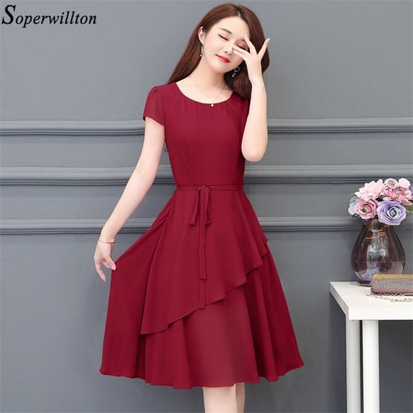dress summer women plus size chiffon dresses irregular ruffle short sleeve vestido elegant lady red office a line party 210331, Black;gray
dress summer women plus size chiffon dresses irregular ruffle short sleeve vestido elegant lady red office a line party 210331, Black;gray