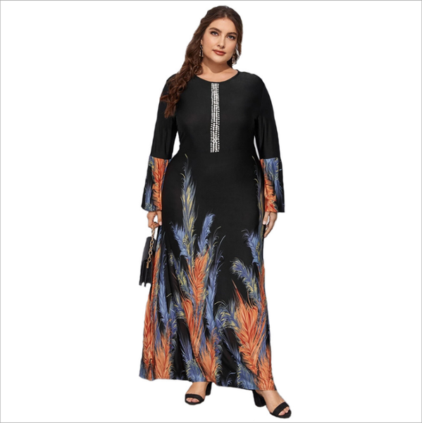 muslim women dresses plus size long sleeves high waist feather printing beading a line fashion middle east maxi dress ethnic clothing, Red
muslim women dresses plus size long sleeves high waist feather printing beading a line fashion middle east maxi dress ethnic clothing, Red