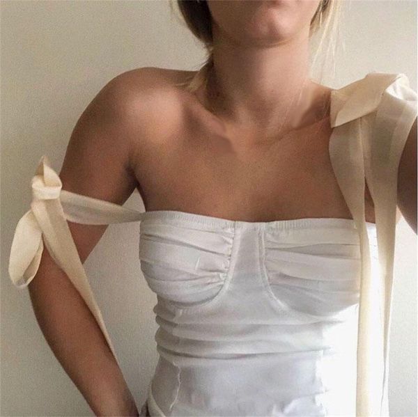 women's tanks & camis french style tank retro slim fit lace up straps tube for women roupas femininas, White
women's tanks & camis french style tank retro slim fit lace up straps tube for women roupas femininas, White
