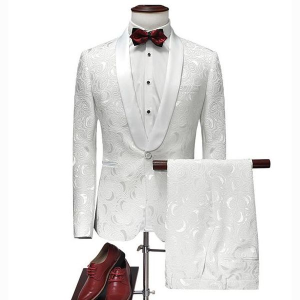 men's suits & blazers 2021 ivory white groom wedding suit 2 piece set formal male blazer shawl lapel jacquard tuxedo slim fit jacket pa, White;black
men's suits & blazers 2021 ivory white groom wedding suit 2 piece set formal male blazer shawl lapel jacquard tuxedo slim fit jacket pa, White;black