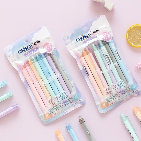8pcs macaron color pens set mild colors 0.5mm ballpoint roller ball pen writing marker liner office school supplies gift gel
8pcs macaron color pens set mild colors 0.5mm ballpoint roller ball pen writing marker liner office school supplies gift gel
